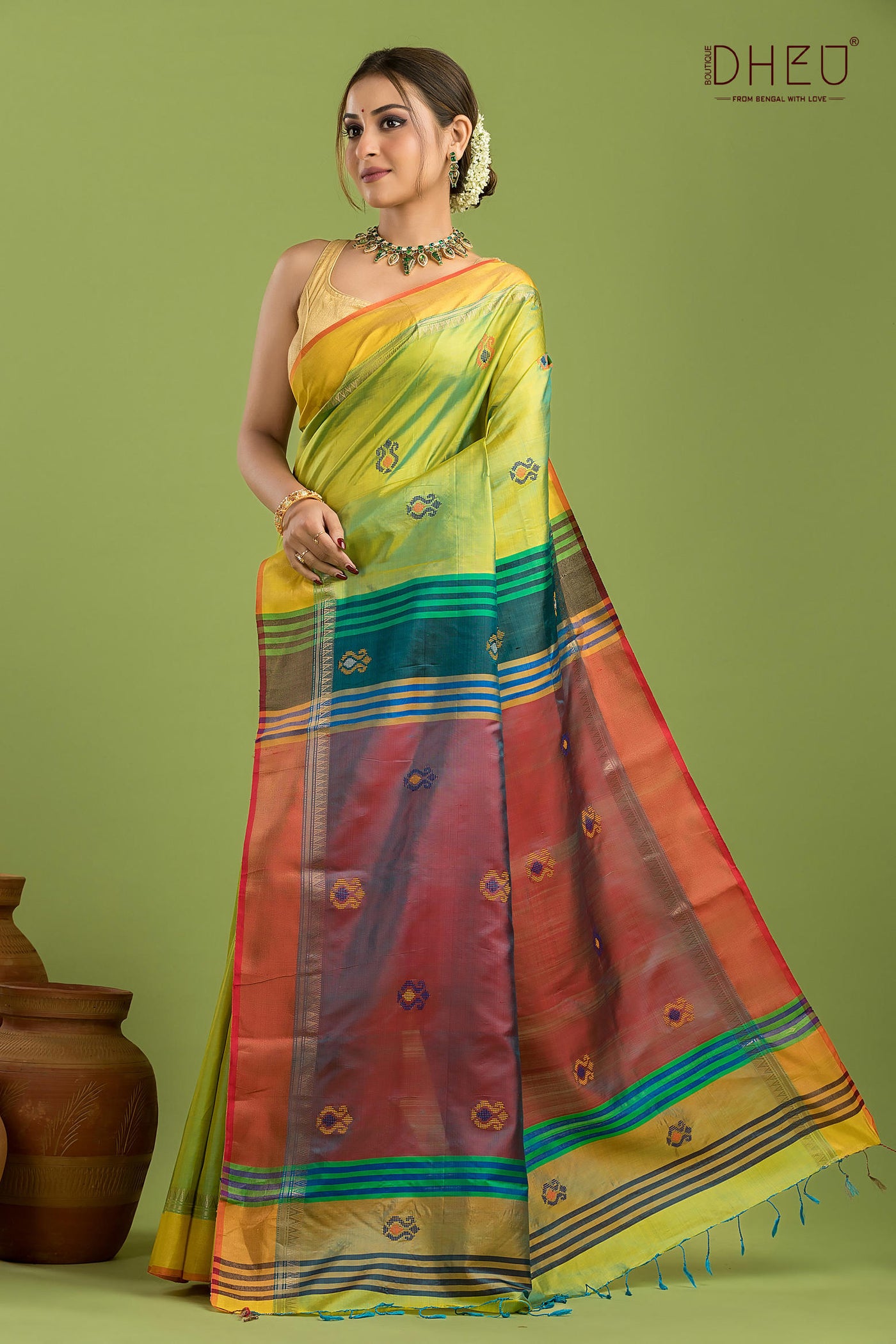 Pure Silk Kalakshetra Saree (Silk Mark Certified)