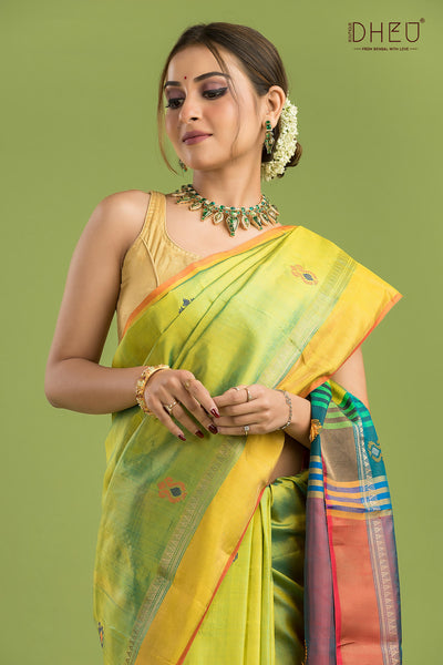 Pure Silk Kalakshetra Saree (Silk Mark Certified)