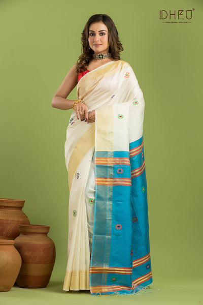 Pure Silk Kalakshetra Saree (Silk Mark Certified)