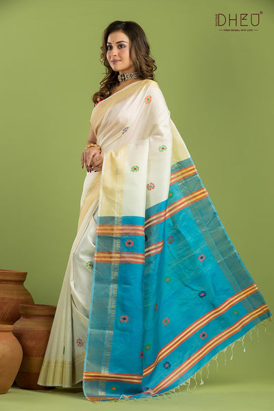 Pure Silk Kalakshetra Saree (Silk Mark Certified)