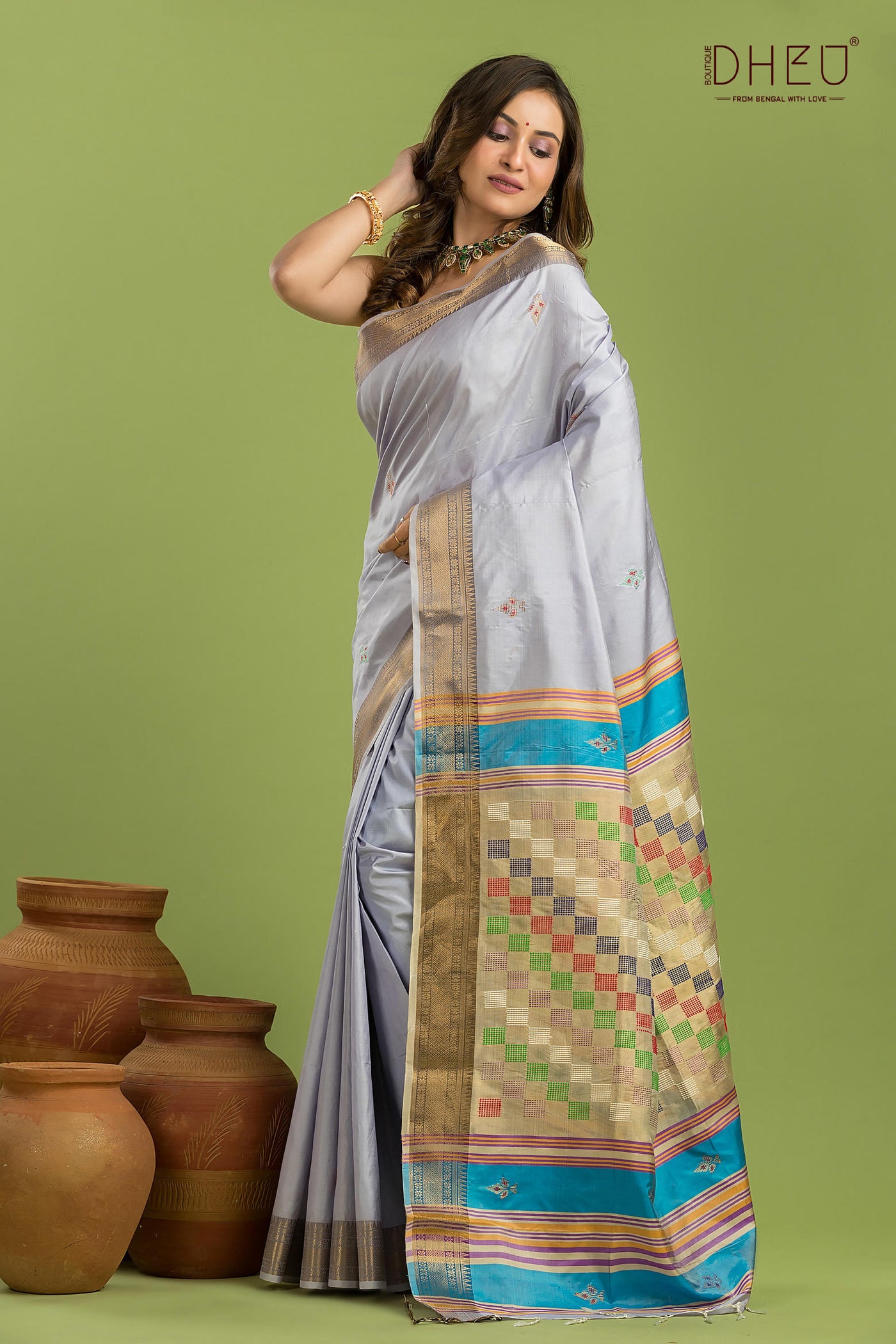 Pure Silk Kalakshetra Saree (Silk Mark Certified)