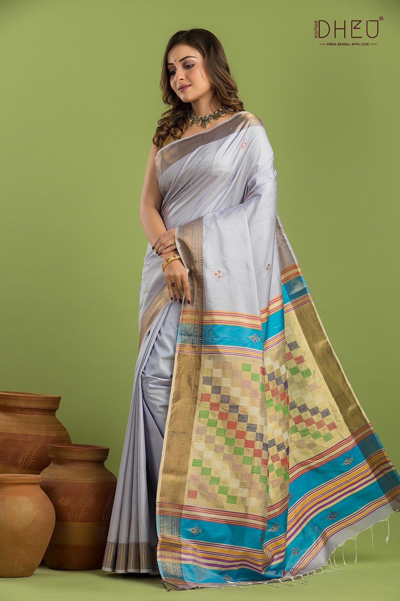 Pure Silk Kalakshetra Saree (Silk Mark Certified)