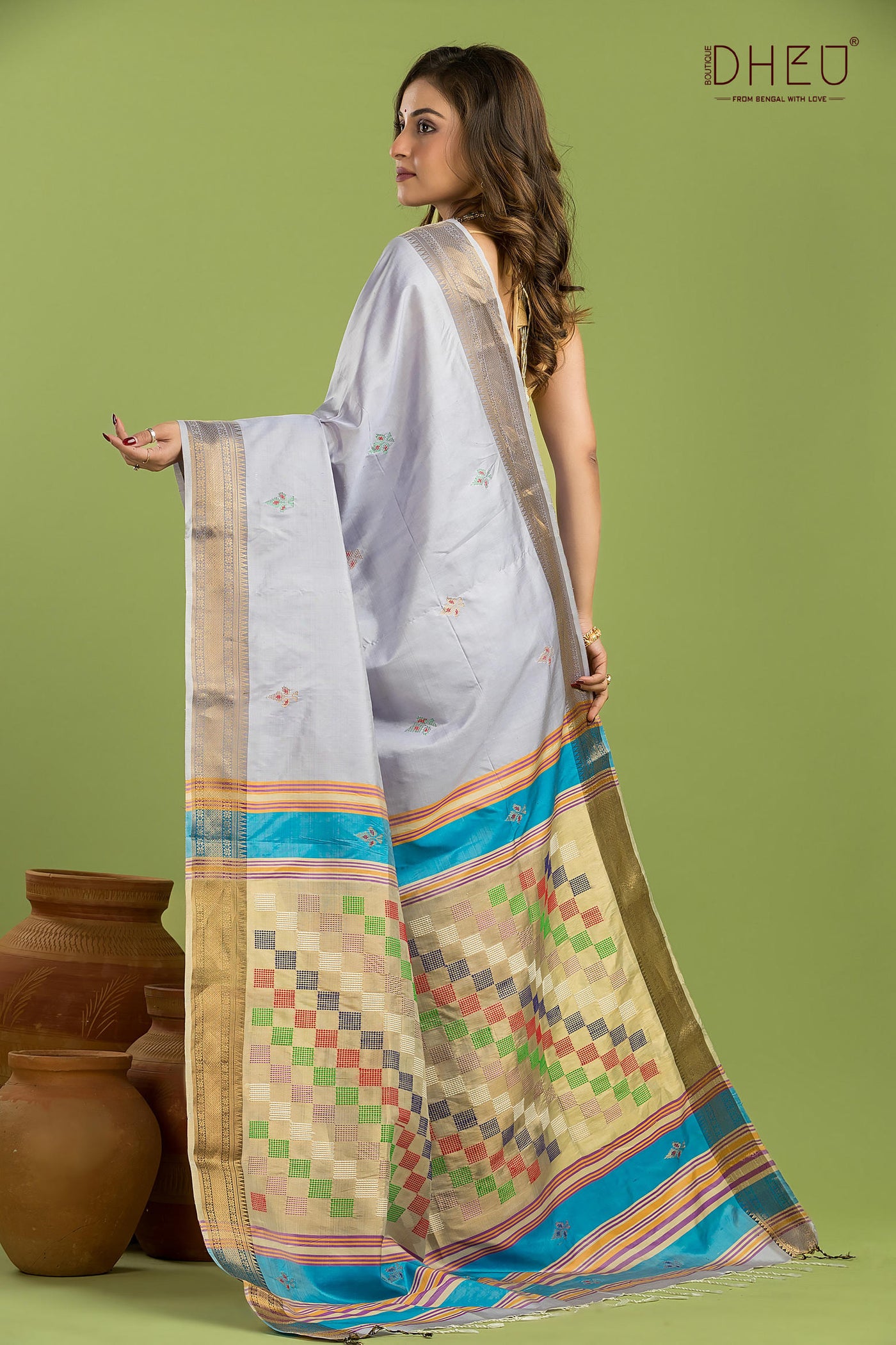 Pure Silk Kalakshetra Saree (Silk Mark Certified)