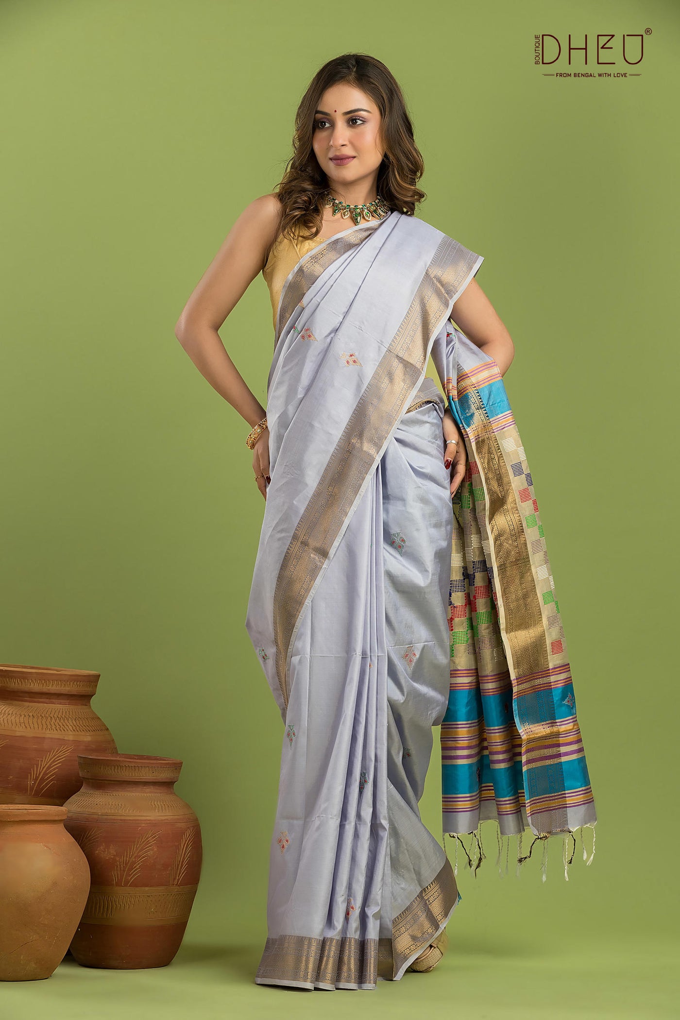 Pure Silk Kalakshetra Saree (Silk Mark Certified)