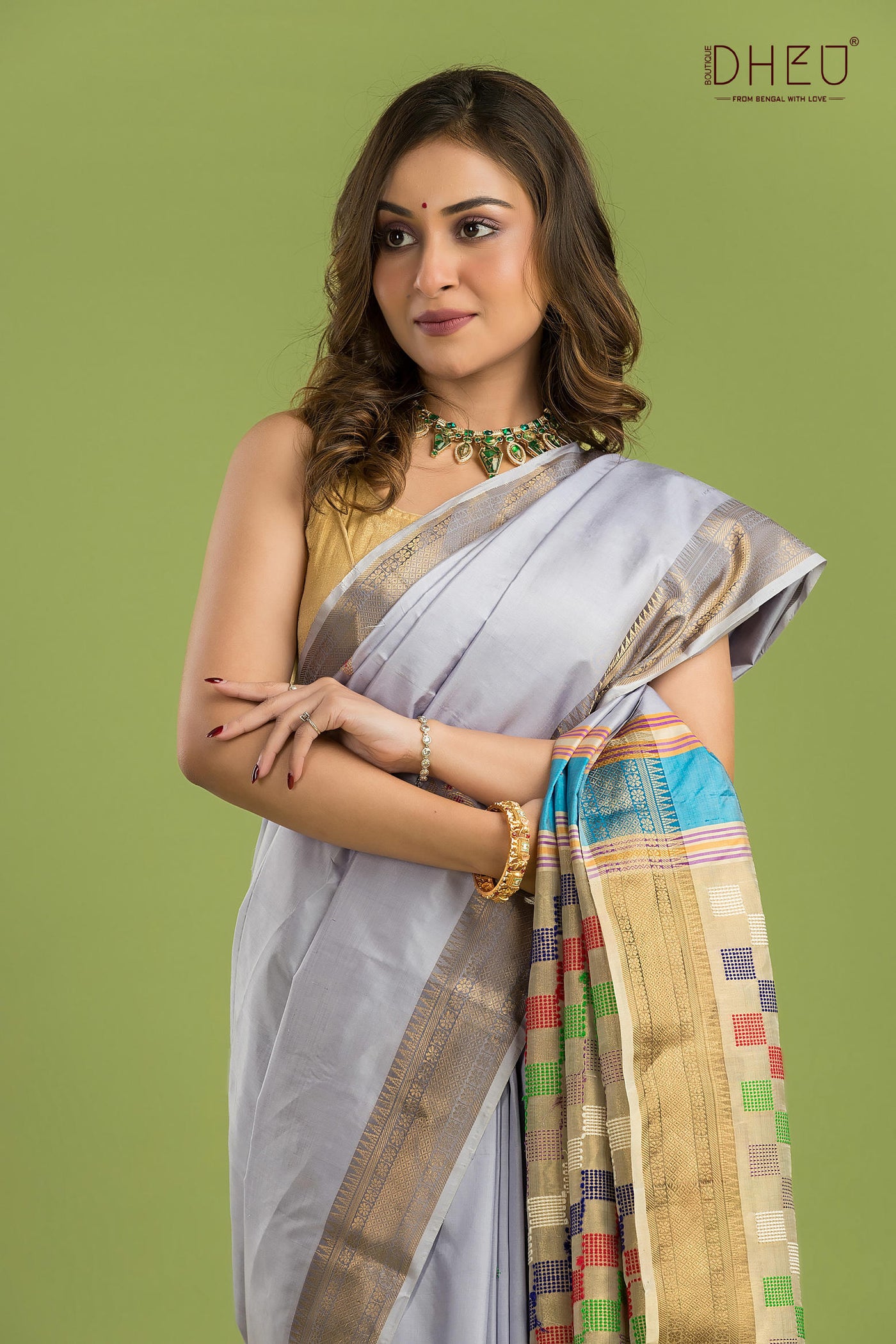 Pure Silk Kalakshetra Saree (Silk Mark Certified)
