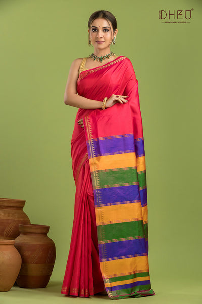 Pure Silk Zari Border Saree (Silk Mark Certified)