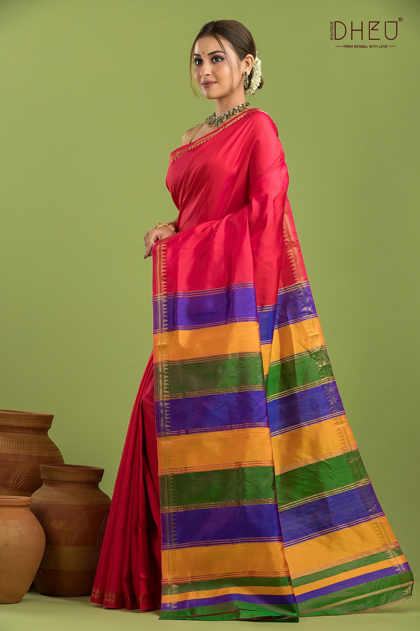 Pure Silk Zari Border Saree (Silk Mark Certified)