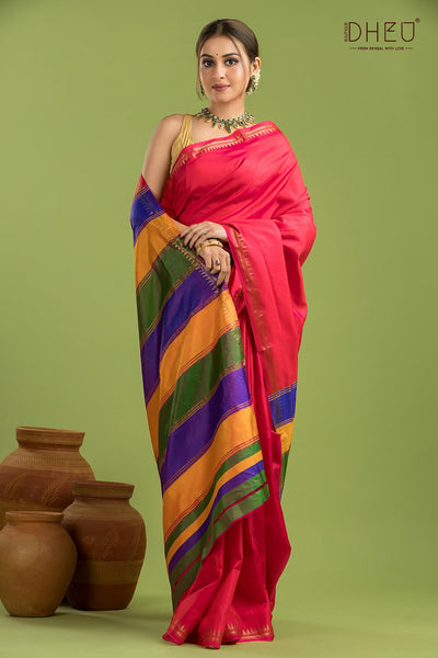 Pure Silk Zari Border Saree (Silk Mark Certified)