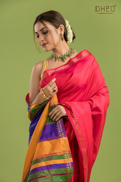 Pure Silk Zari Border Saree (Silk Mark Certified)
