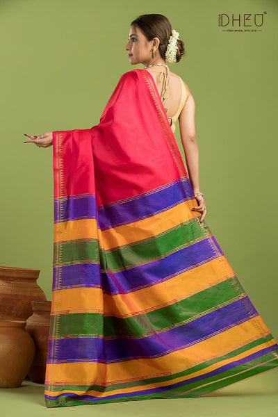 Pure Silk Zari Border Saree (Silk Mark Certified)