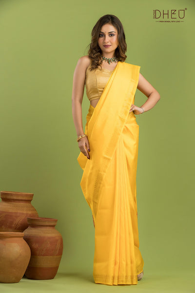 Pure Silk Zari Border Saree (Silk Mark Certified)