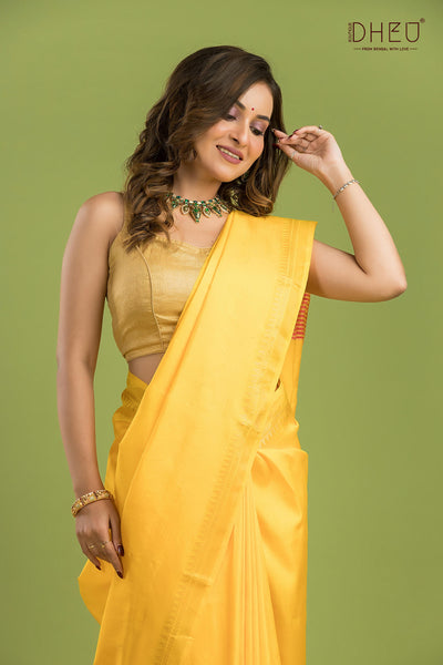 Pure Silk Zari Border Saree (Silk Mark Certified)