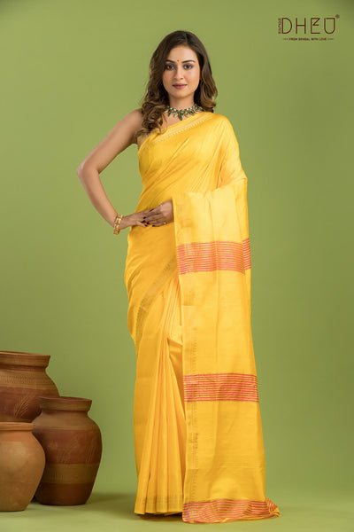 Pure Silk Zari Border Saree (Silk Mark Certified)