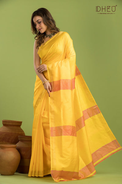 Pure Silk Zari Border Saree (Silk Mark Certified)