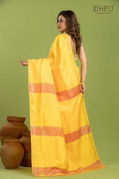 Pure Silk Zari Border Saree (Silk Mark Certified)