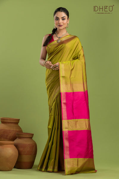 Pure Silk Zari Border Saree (Silk Mark Certified)