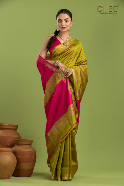 Pure Silk Zari Border Saree (Silk Mark Certified)