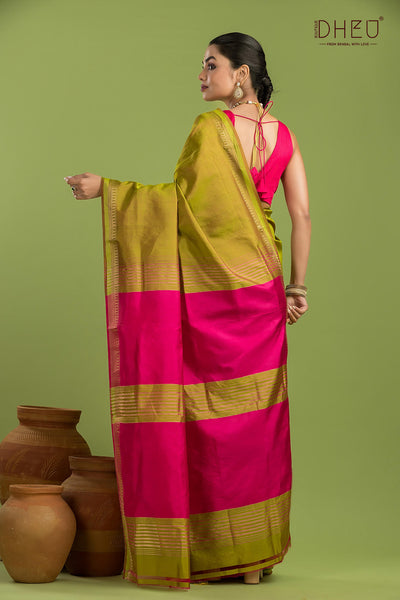 Pure Silk Zari Border Saree (Silk Mark Certified)