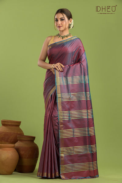 Pure Silk Zari Border Saree (Silk Mark Certified)