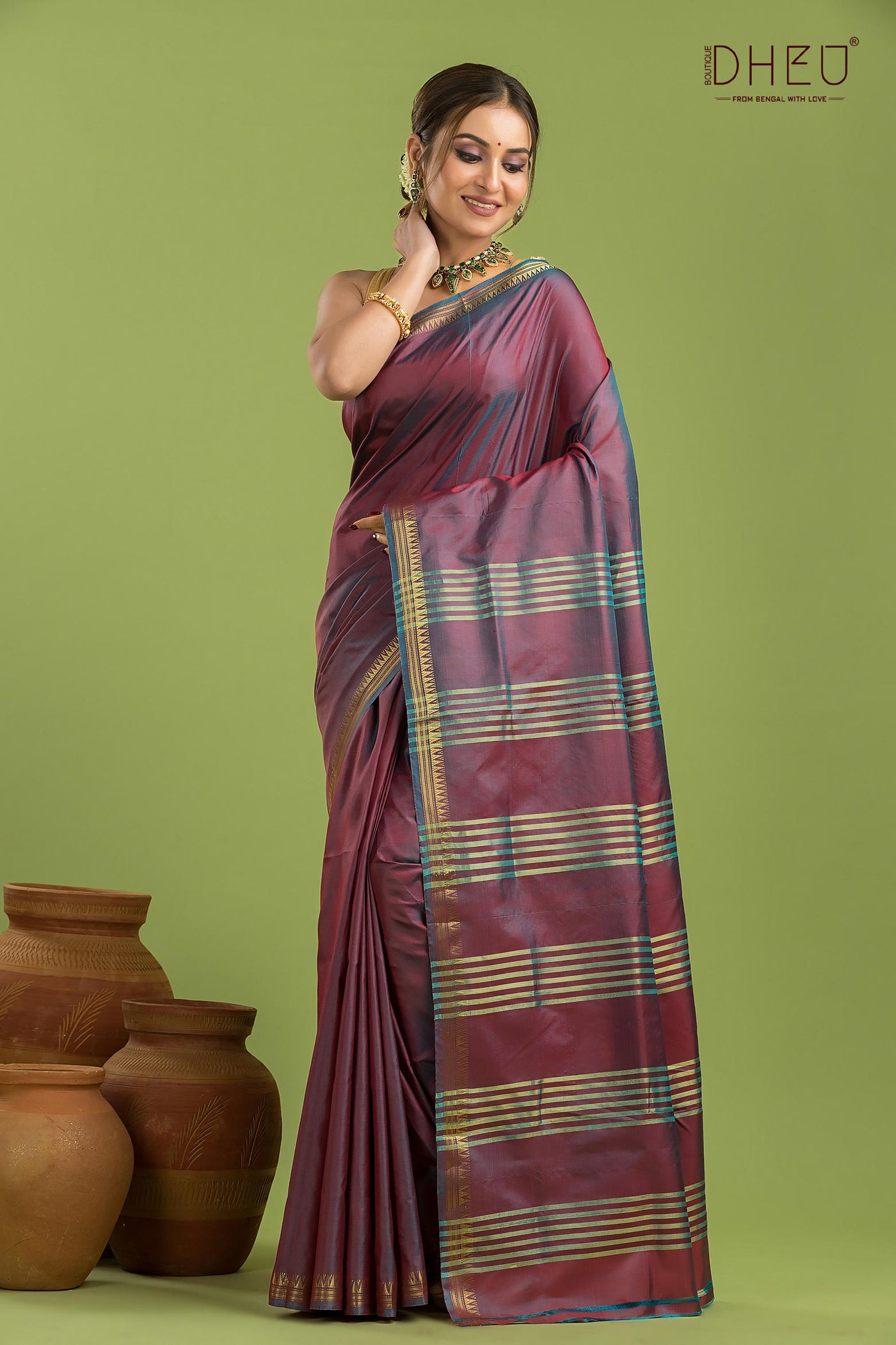 Pure Silk Zari Border Saree (Silk Mark Certified)