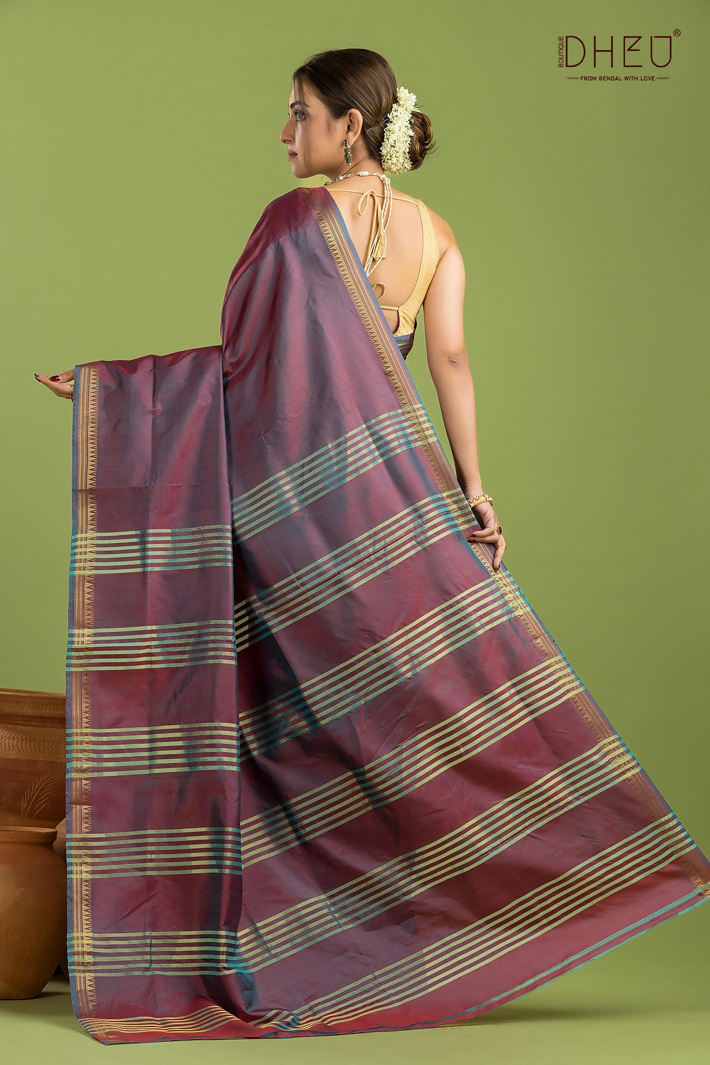 Pure Silk Zari Border Saree (Silk Mark Certified)