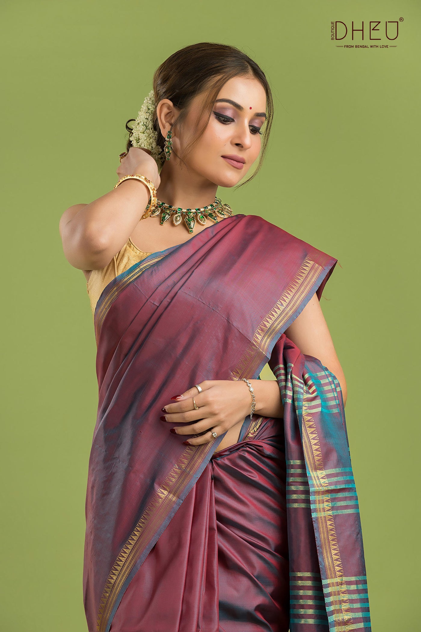 Pure Silk Zari Border Saree (Silk Mark Certified)