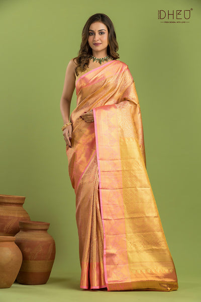 Pure Silk Kanchipuram Brocade Saree (With Silk Mark Certified)