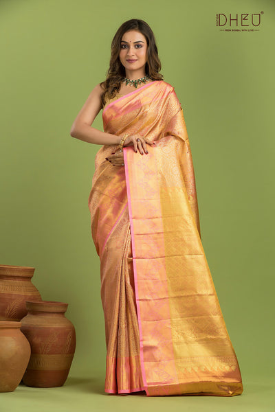 Pure Silk Kanchipuram Brocade Saree (With Silk Mark Certified)