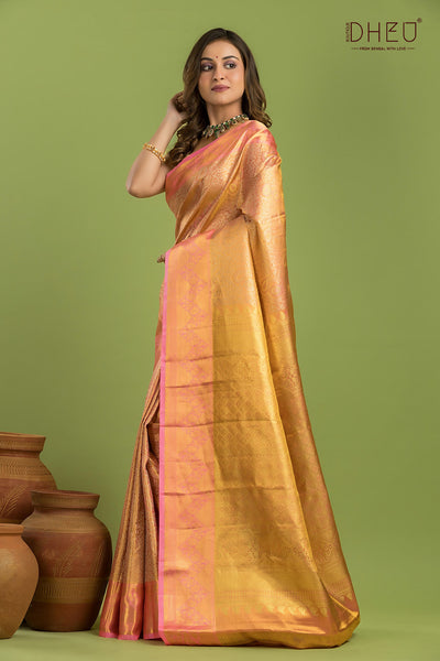 Pure Silk Kanchipuram Brocade Saree (With Silk Mark Certified)