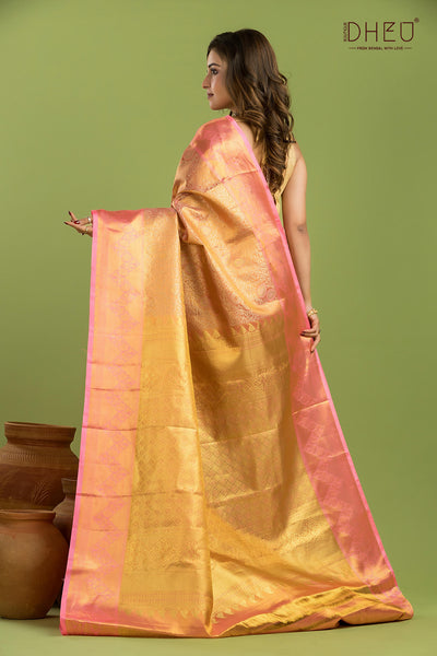 Pure Silk Kanchipuram Brocade Saree (With Silk Mark Certified)