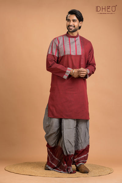 Dheu Exclusive Designer Kurta Dhoti(Optional) Set