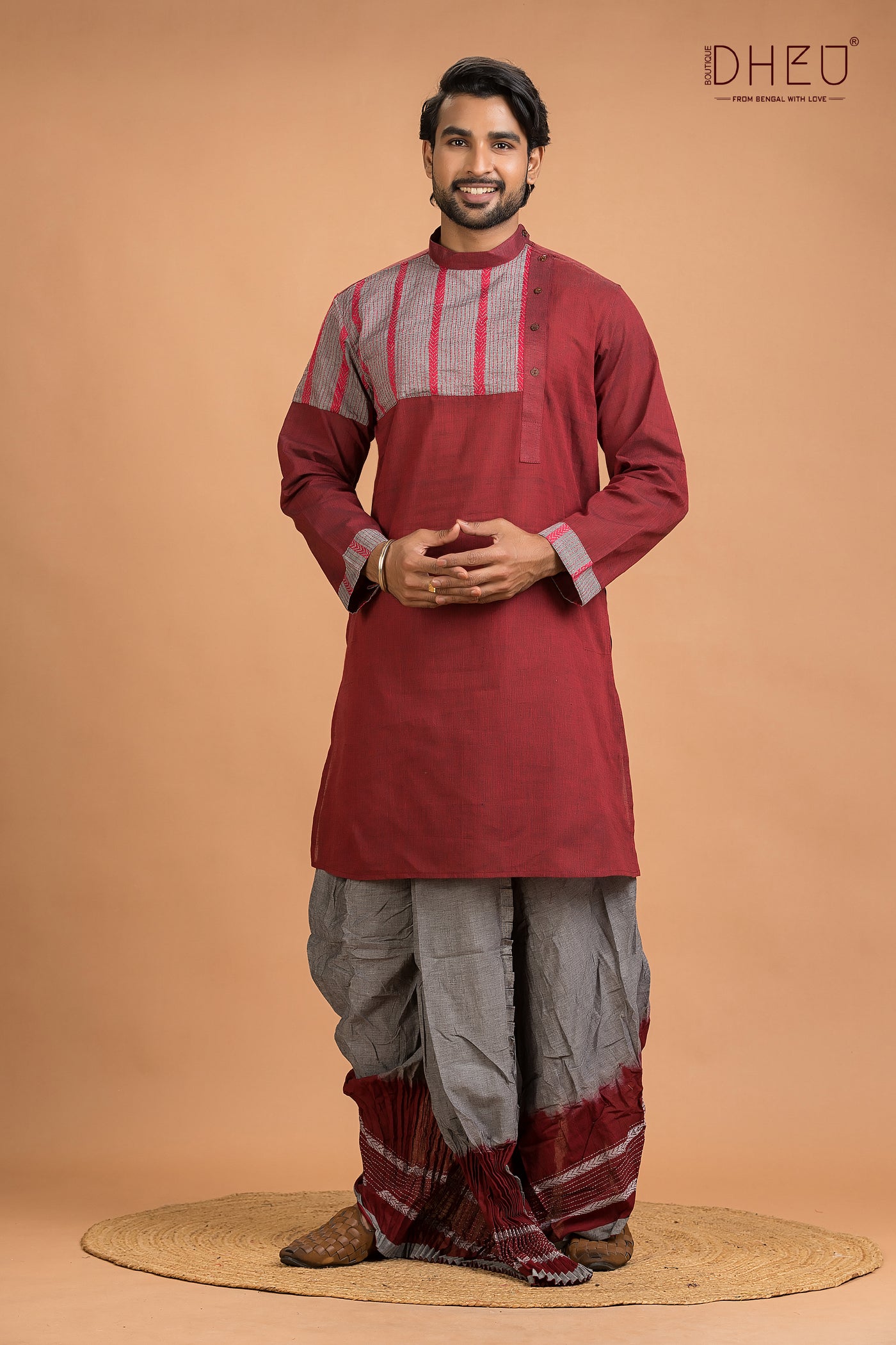 Dheu Exclusive Designer Kurta Dhoti(Optional) Set