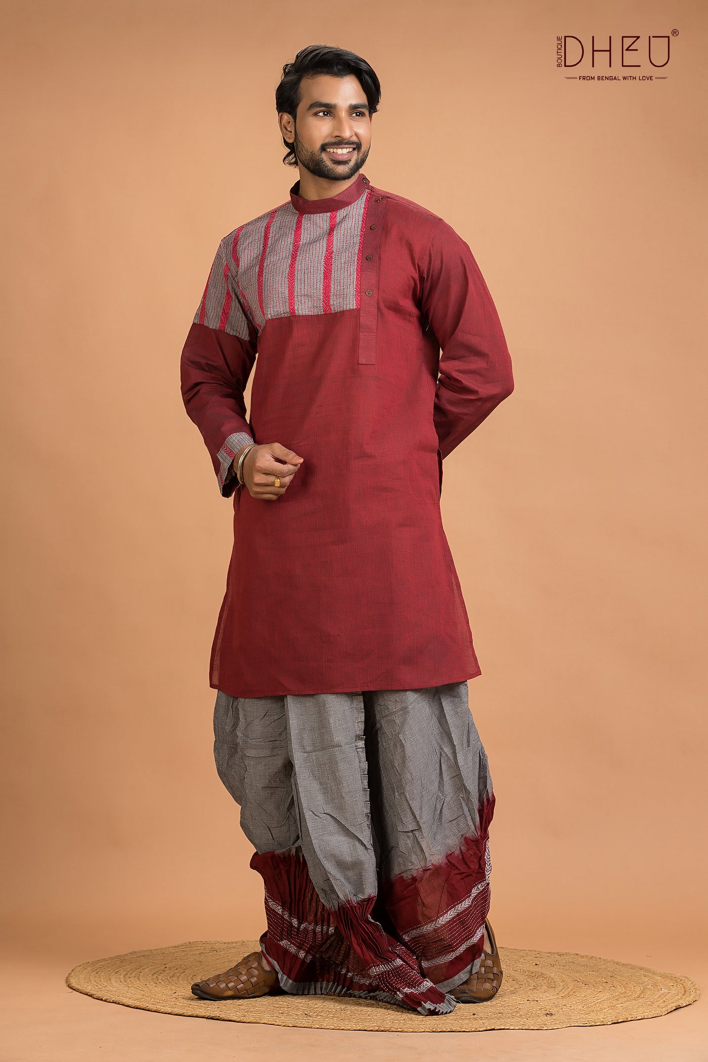 Dheu Exclusive Designer Kurta Dhoti(Optional) Set