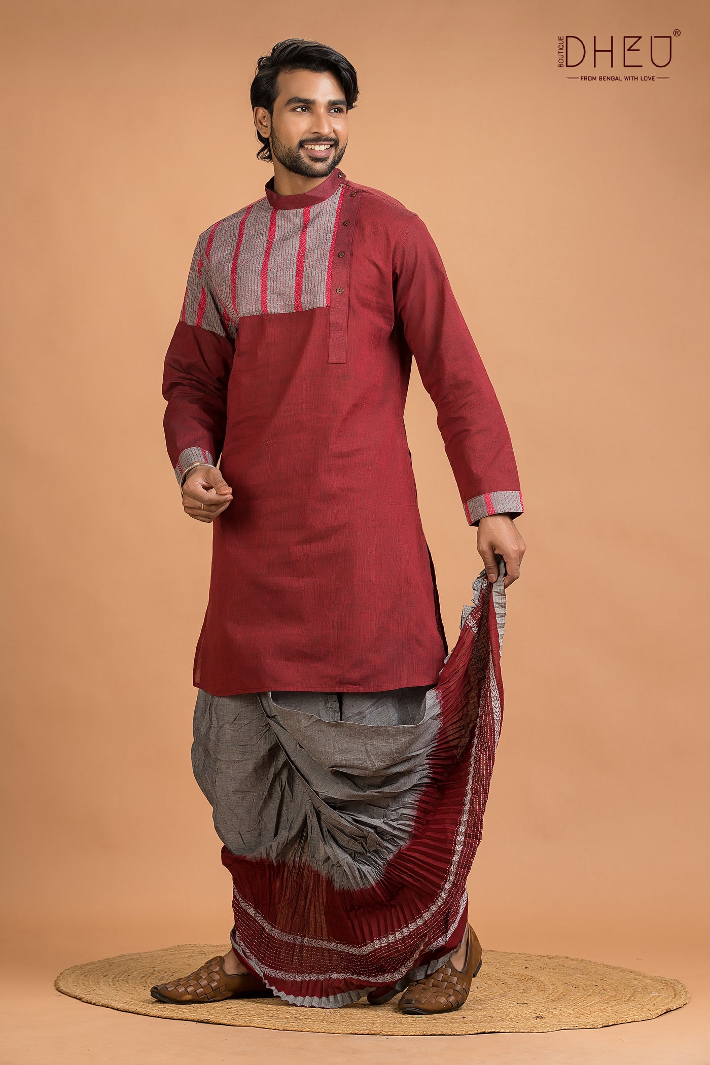 Dheu Exclusive Designer Kurta Dhoti(Optional) Set