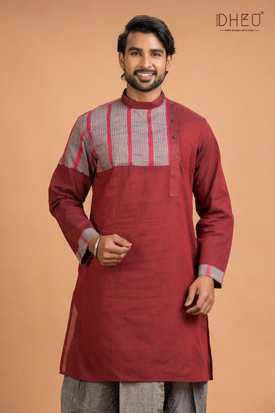 Dheu Exclusive Designer Kurta Dhoti(Optional) Set
