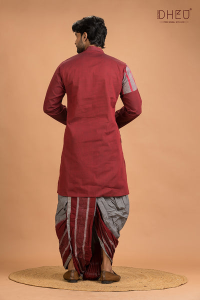 Dheu Exclusive Designer Kurta Dhoti(Optional) Set