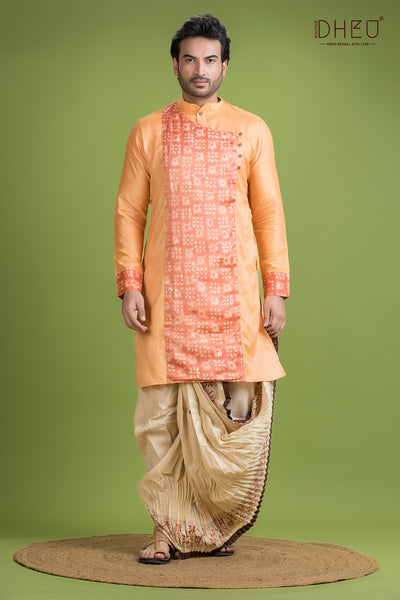 Ghicha Silk Designer Kurta & Dhoti(Optional) Set