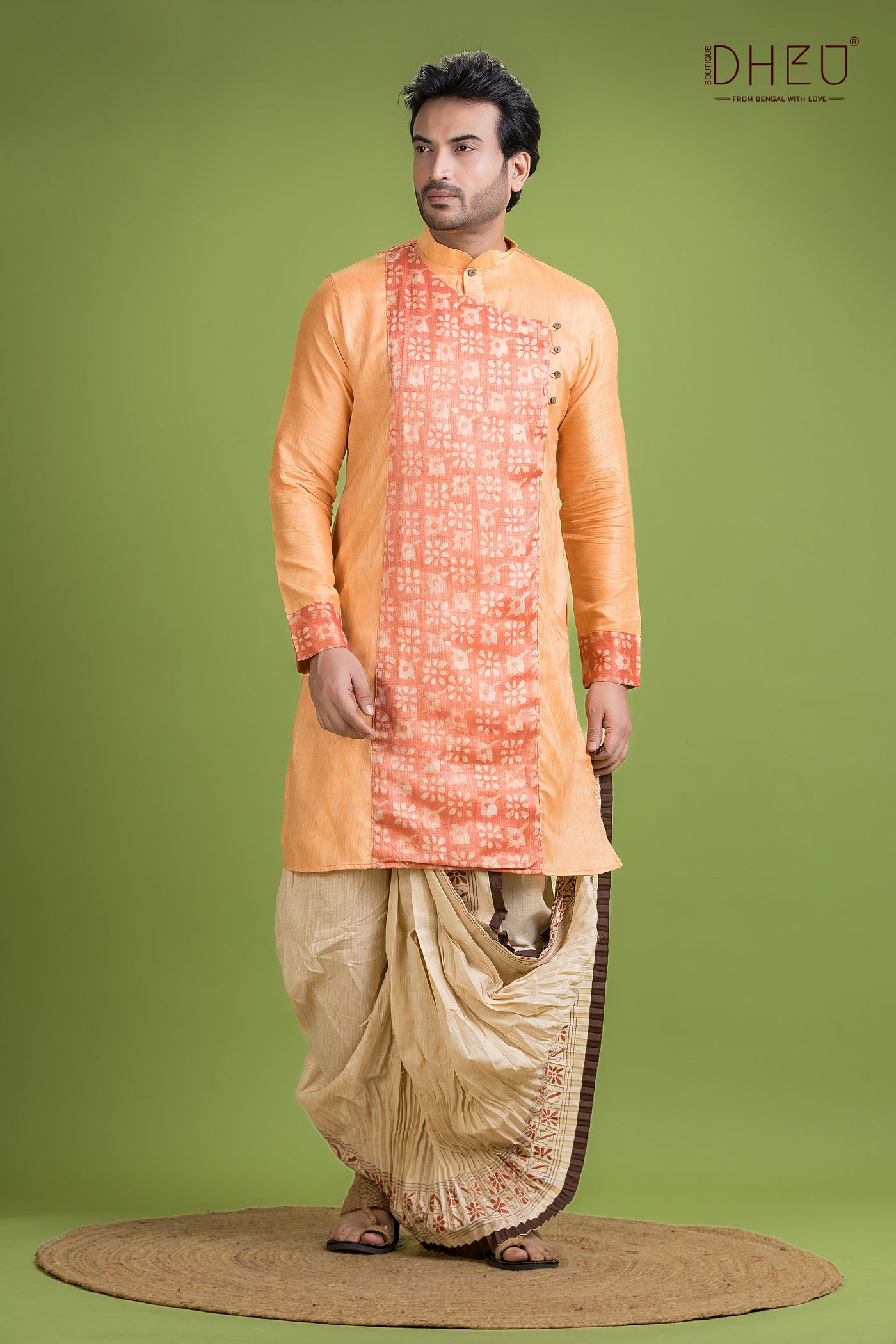 Ghicha Silk Designer Kurta & Dhoti(Optional) Set