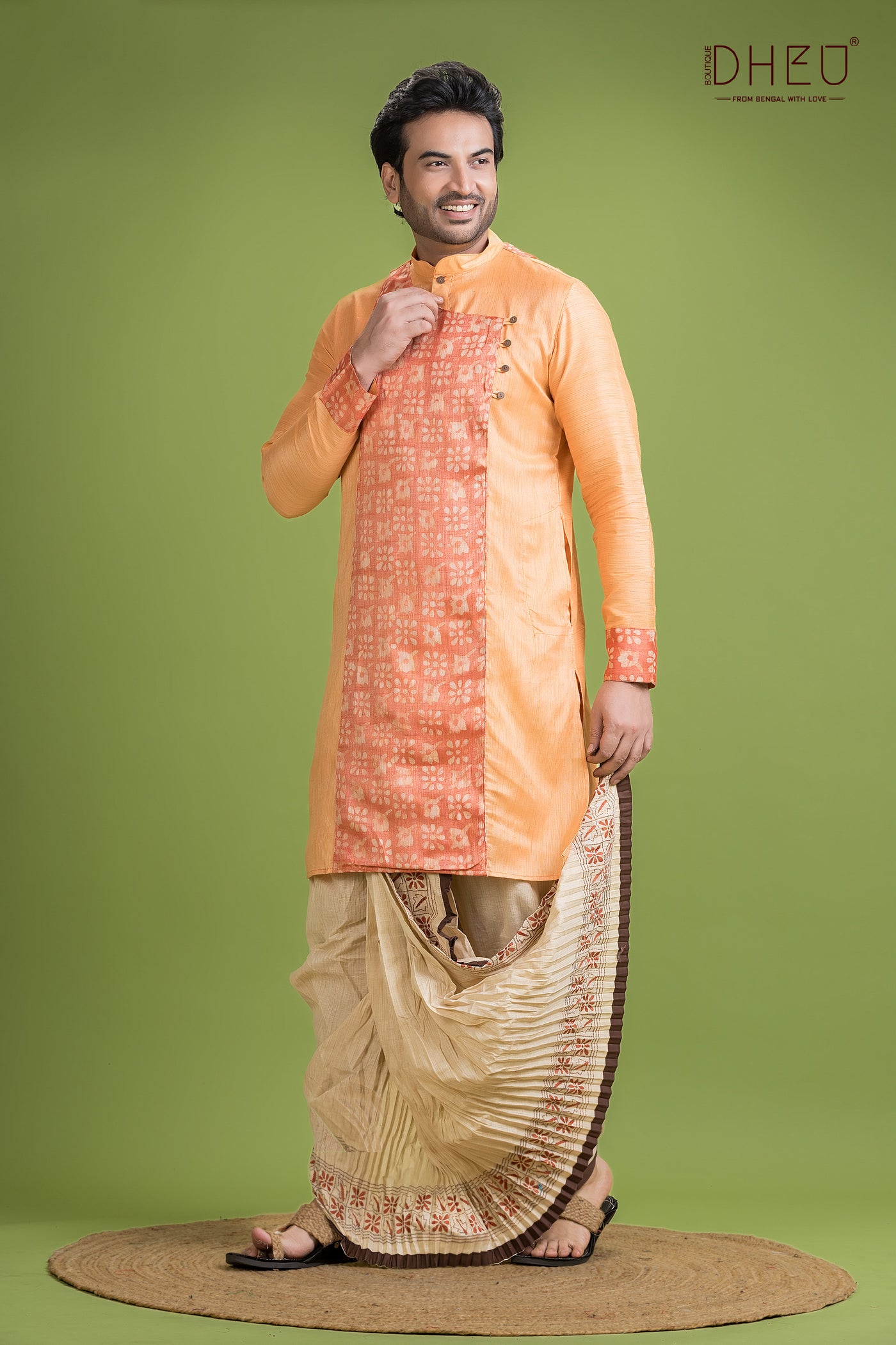 Ghicha Silk Designer Kurta & Dhoti(Optional) Set