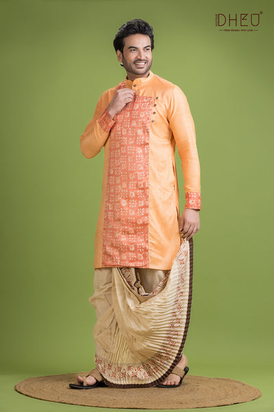 Ghicha Silk Designer Kurta & Dhoti(Optional) Set