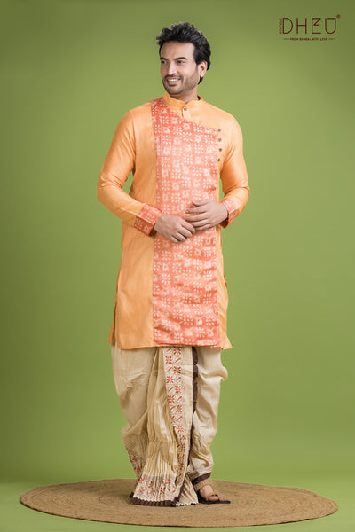 Ghicha Silk Designer Kurta & Dhoti(Optional) Set
