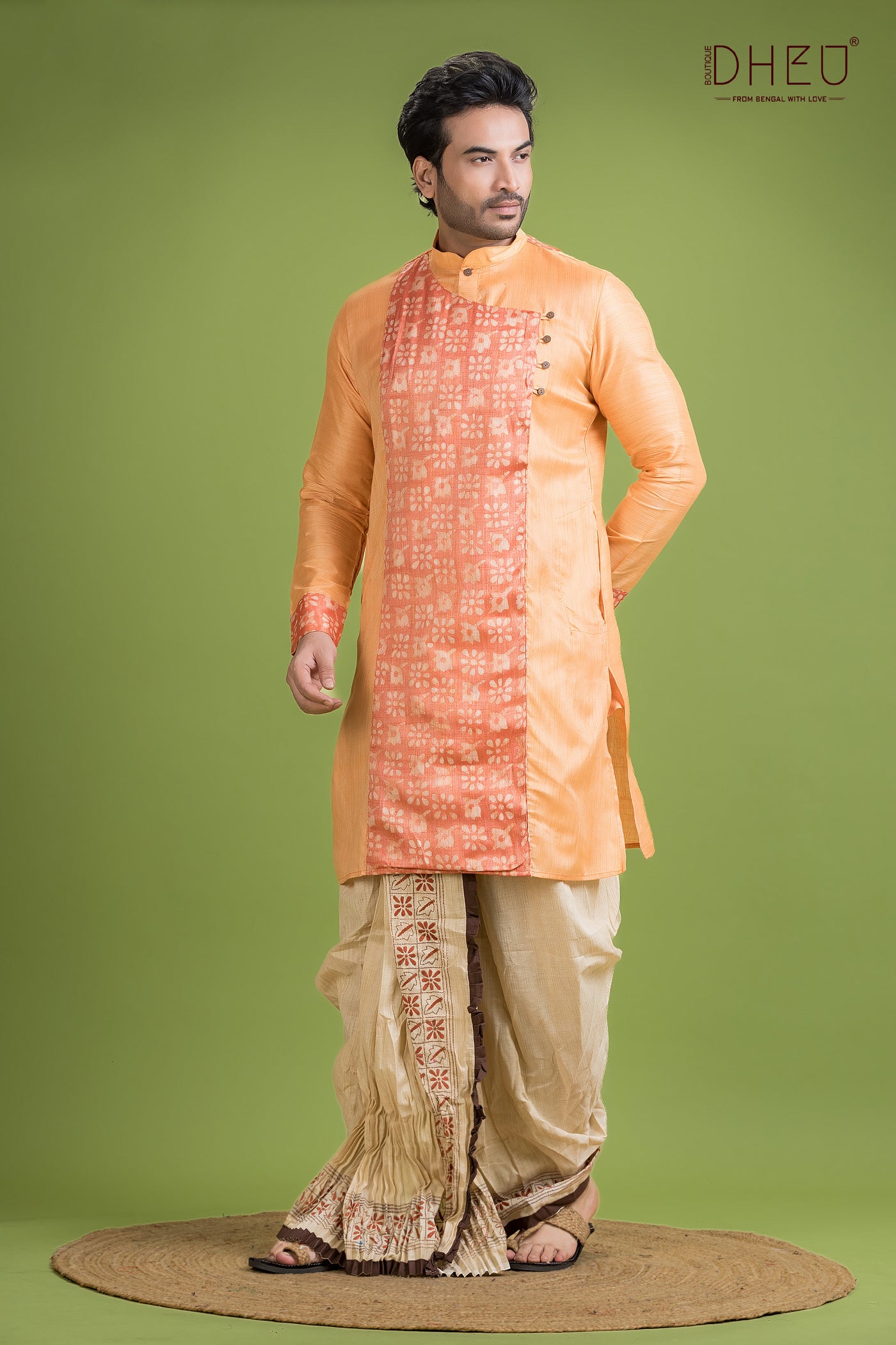 Ghicha Silk Designer Kurta & Dhoti(Optional) Set