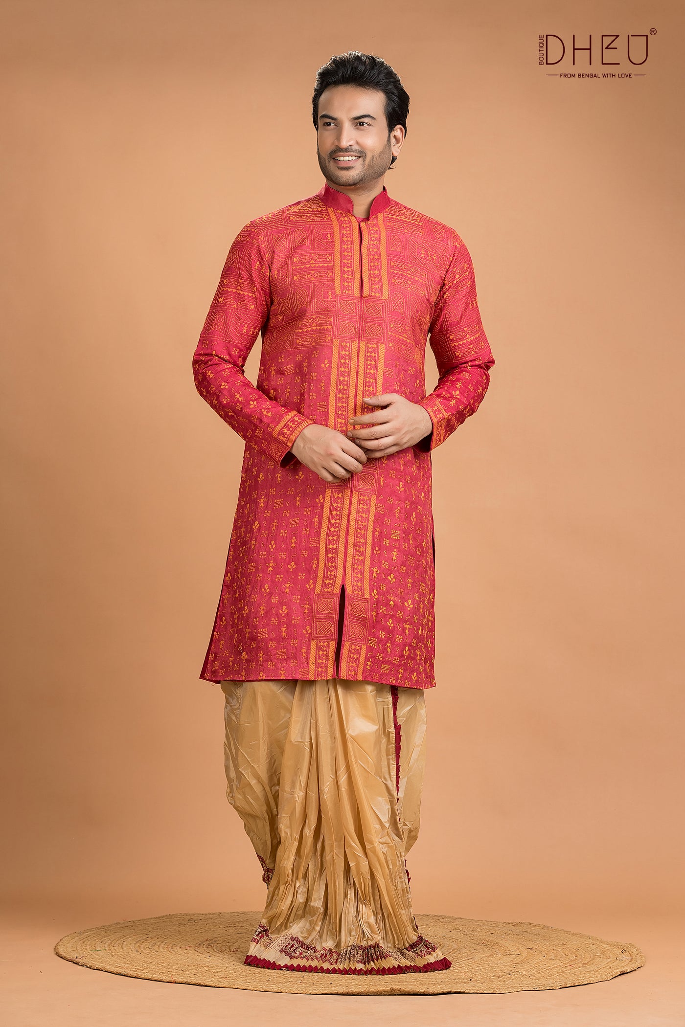 Exclusive Tussar Silk Kurta & Dhoti(Optional) Set