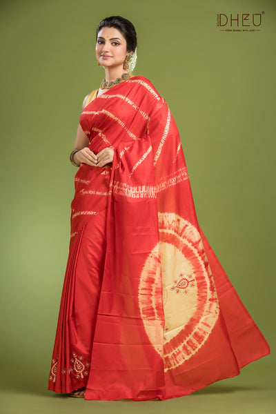 Exclusive Pure Silk Saree, Kurta & Dhoti(Optional) Couple Set