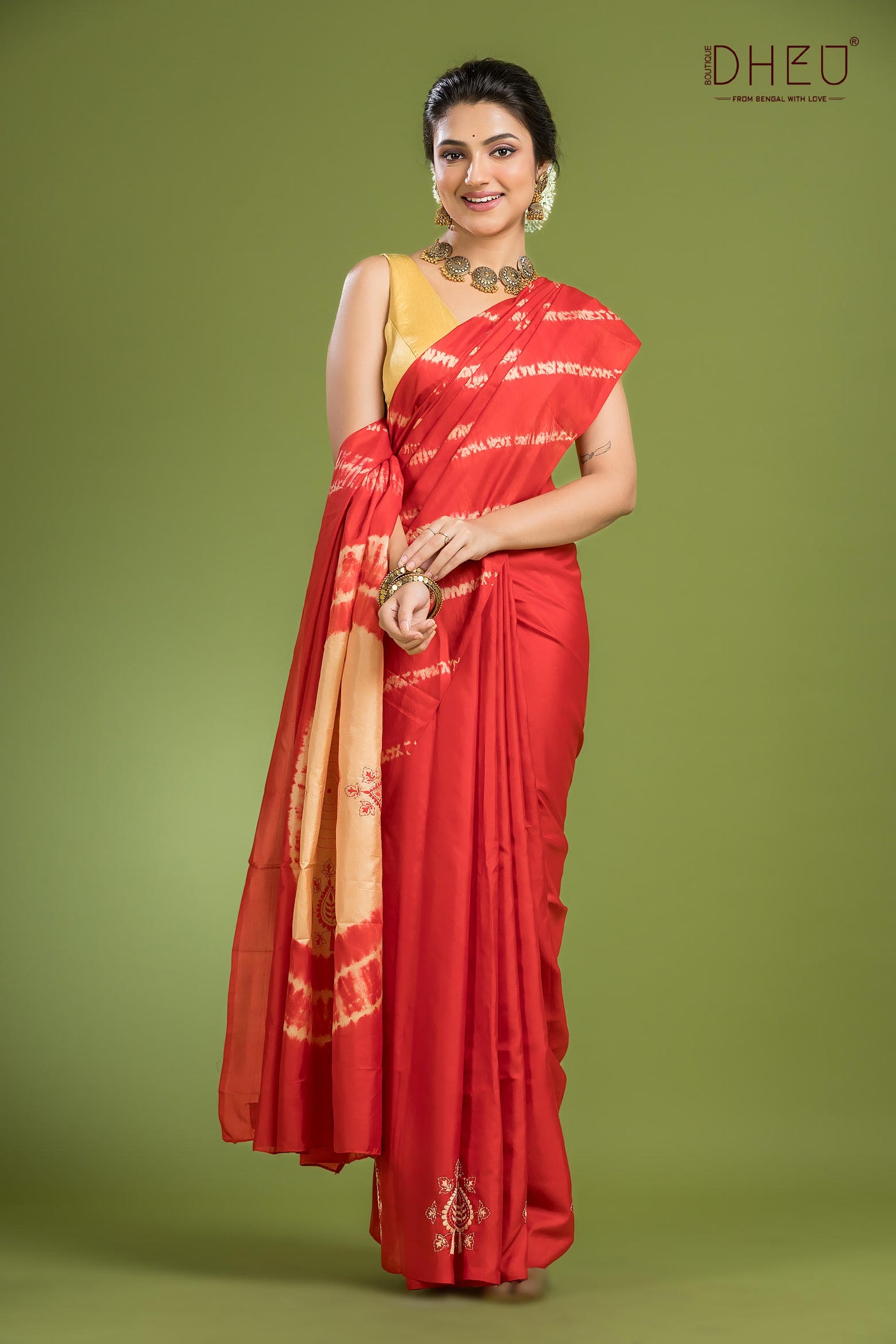 Exclusive Pure Silk Saree, Kurta & Dhoti(Optional) Couple Set