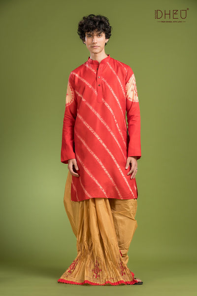 Exclusive Pure Silk Saree, Kurta & Dhoti(Optional) Couple Set