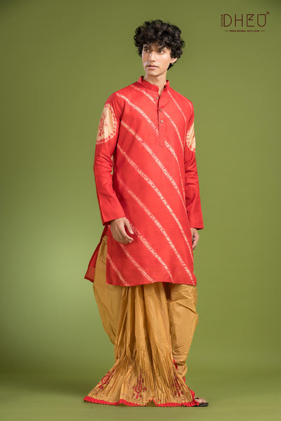 Pure Silk Designer Kurta & Dhoti(Optional) Set