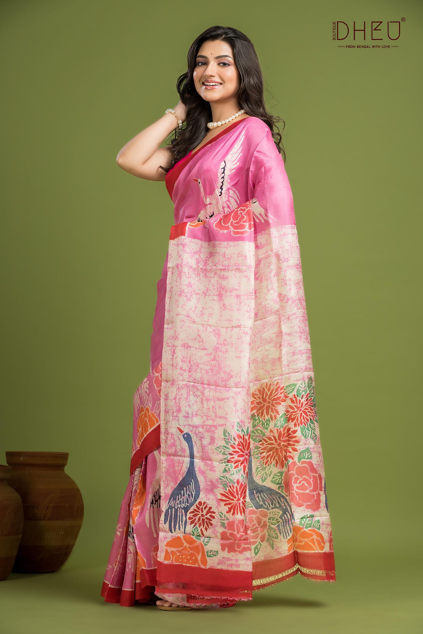 Pure Bishnupuri Silk Batik Saree (Silk Mark Certified)