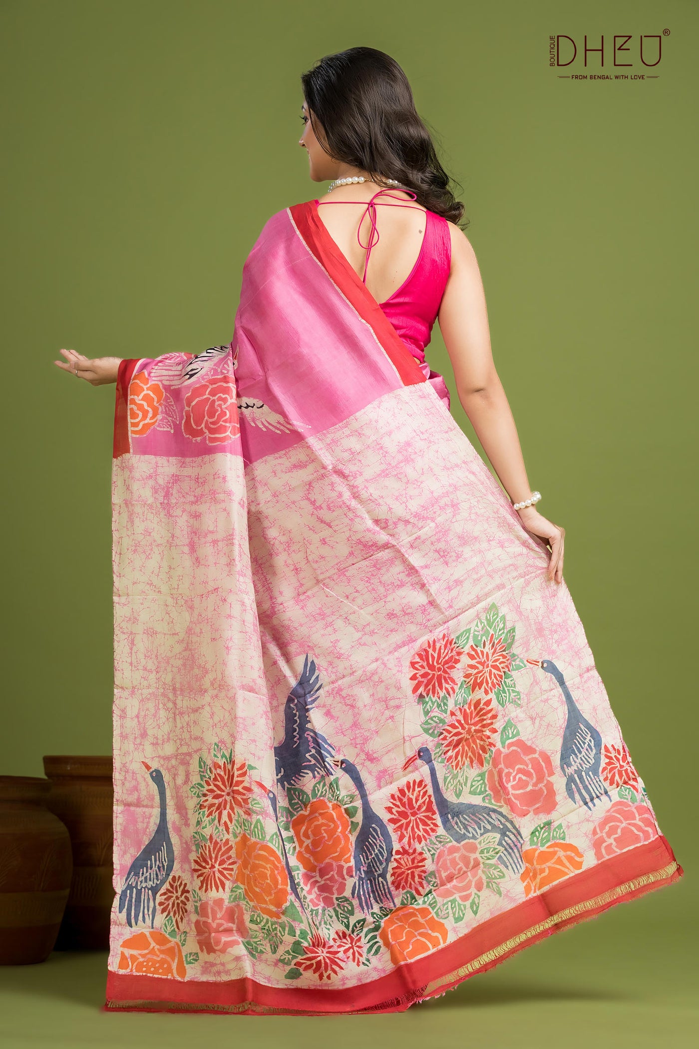 Pure Bishnupuri Silk Batik Saree (Silk Mark Certified)