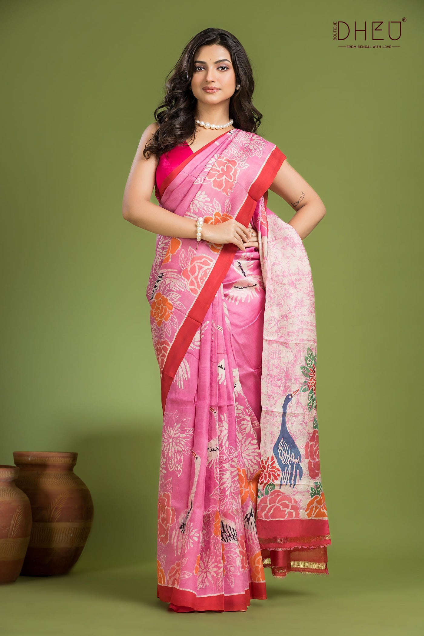 Pure Bishnupuri Silk Batik Saree (Silk Mark Certified)